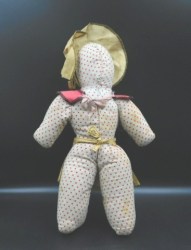 old black mask face cloth doll back